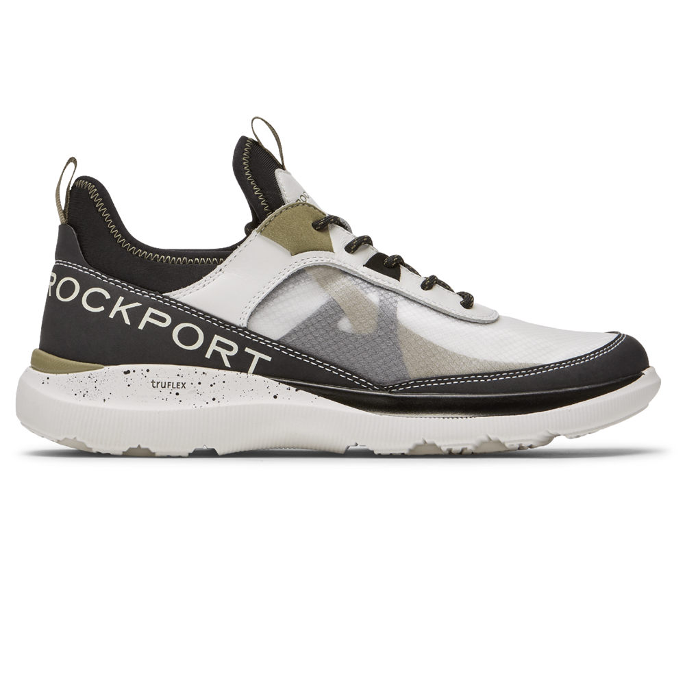 Rockport Mens truFLEX Hybrid Mudguard Tie - Sneakers White/Black - EOR243705